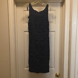 Alice + Olivia Black Ruched Mini Dress. A-9.